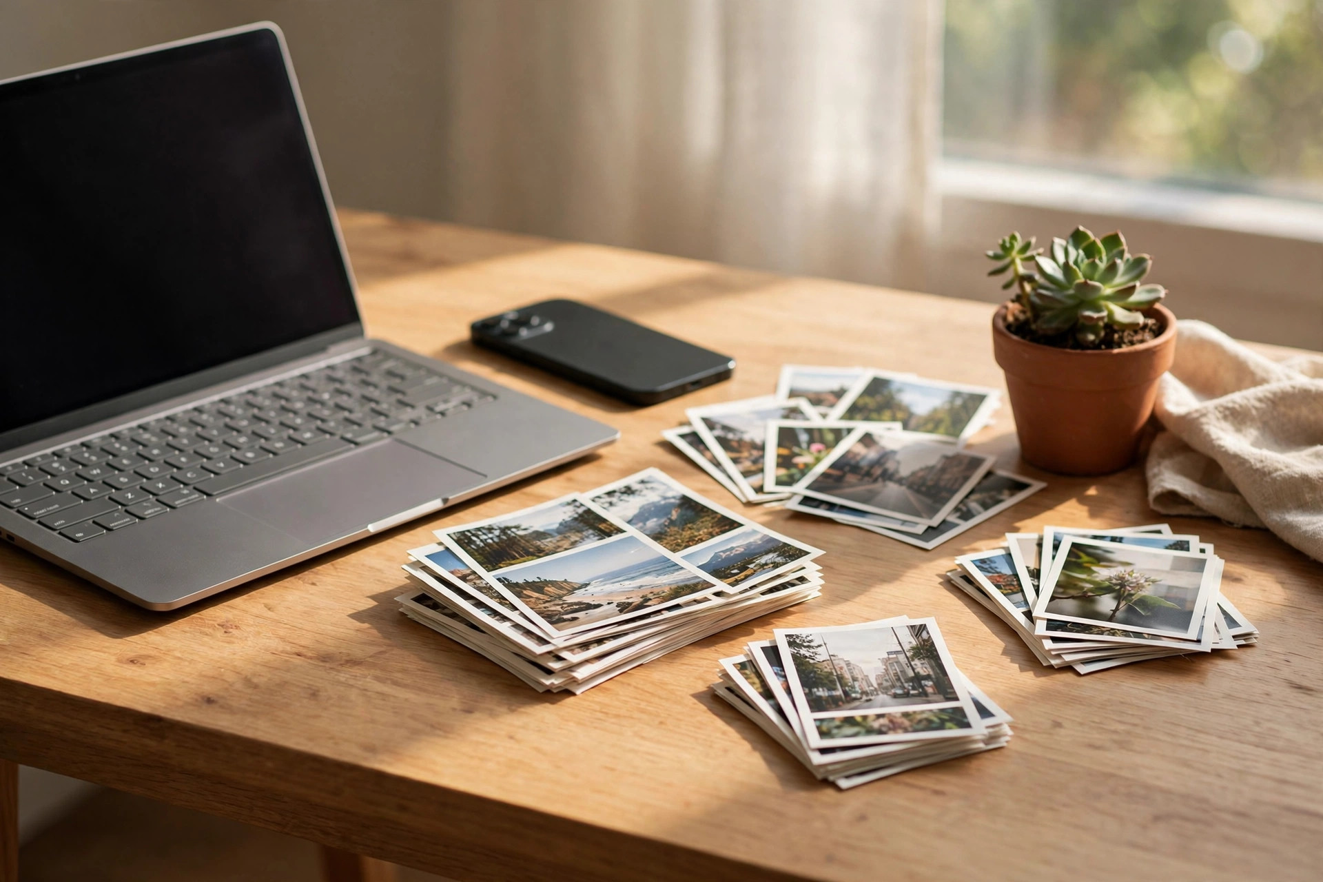Sorting phone photos into simple albums at home